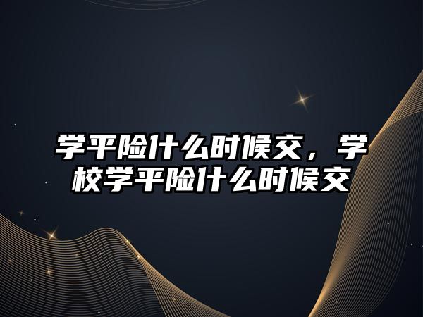 學平險什么時候交，學校學平險什么時候交