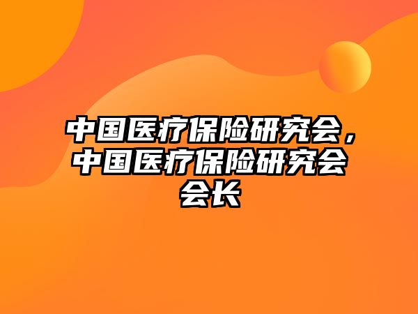 中國醫(yī)療保險研究會，中國醫(yī)療保險研究會會長