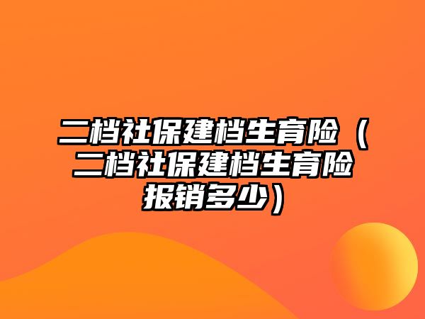 二檔社保建檔生育險（二檔社保建檔生育險報銷多少）