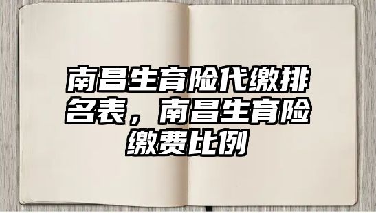 南昌生育險(xiǎn)代繳排名表，南昌生育險(xiǎn)繳費(fèi)比例