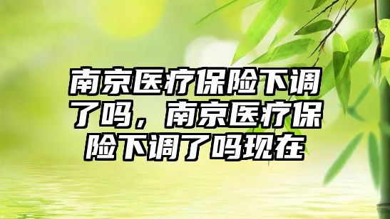 南京醫(yī)療保險下調(diào)了嗎，南京醫(yī)療保險下調(diào)了嗎現(xiàn)在