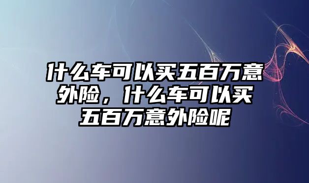 什么車可以買五百萬意外險(xiǎn)，什么車可以買五百萬意外險(xiǎn)呢