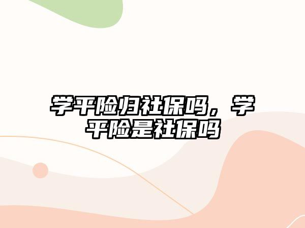 學(xué)平險歸社保嗎，學(xué)平險是社保嗎