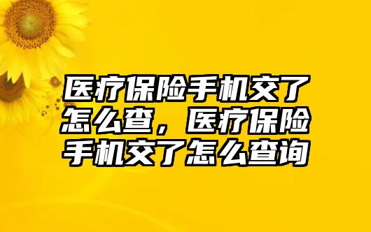 醫(yī)療保險(xiǎn)手機(jī)交了怎么查，醫(yī)療保險(xiǎn)手機(jī)交了怎么查詢