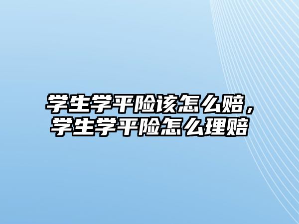 學(xué)生學(xué)平險該怎么賠，學(xué)生學(xué)平險怎么理賠