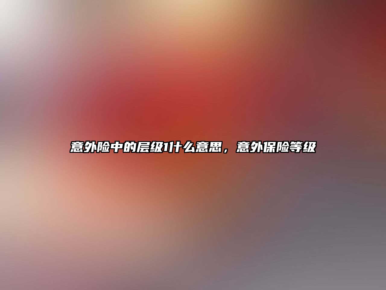 意外險中的層級1什么意思，意外保險等級