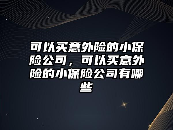 可以買意外險的小保險公司，可以買意外險的小保險公司有哪些