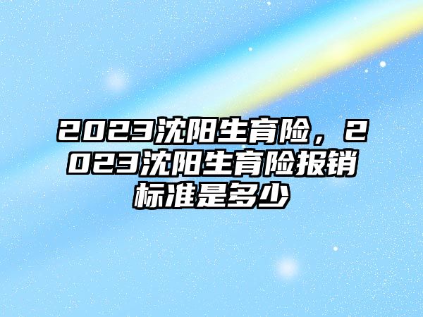 2023沈陽生育險，2023沈陽生育險報銷標準是多少