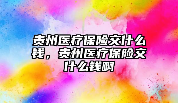 貴州醫(yī)療保險交什么錢，貴州醫(yī)療保險交什么錢啊