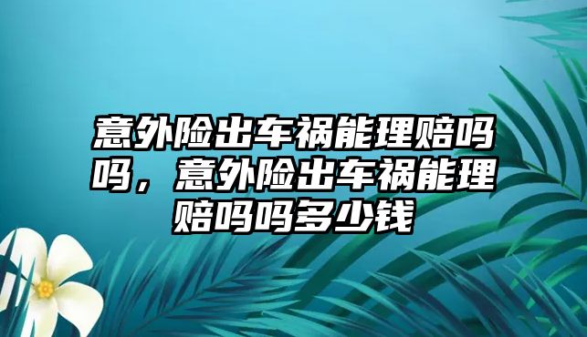 意外險出車禍能理賠嗎嗎，意外險出車禍能理賠嗎嗎多少錢