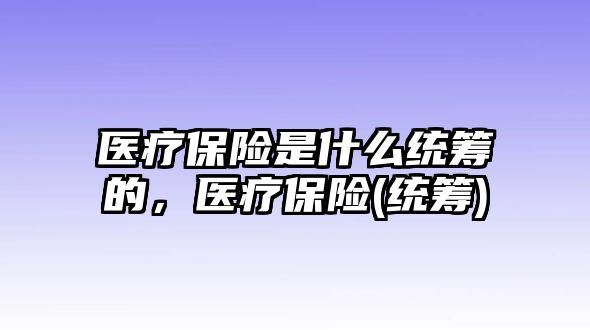 醫(yī)療保險(xiǎn)是什么統(tǒng)籌的，醫(yī)療保險(xiǎn)(統(tǒng)籌)