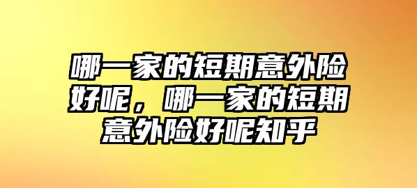 哪一家的短期意外險(xiǎn)好呢，哪一家的短期意外險(xiǎn)好呢知乎